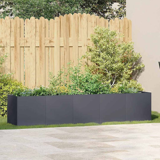 vidaXL Planter Box Metal Cărbune de lemn 200x40x40cm.