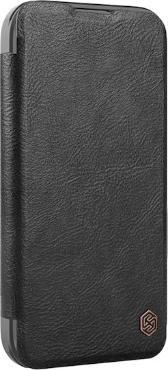 Nillkin Qin Prop Plain Buchen Sie Leder Schwarz (iPhone 17 Pro / iPhone 16 Pro)
