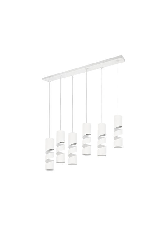 Trio Lighting Lustră Alb pentru 6 Becuri GU10 100x9x150cm.