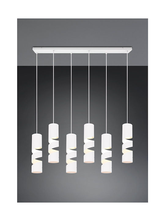 Trio Lighting Lustră Alb pentru 6 Becuri GU10 100x9x150cm.