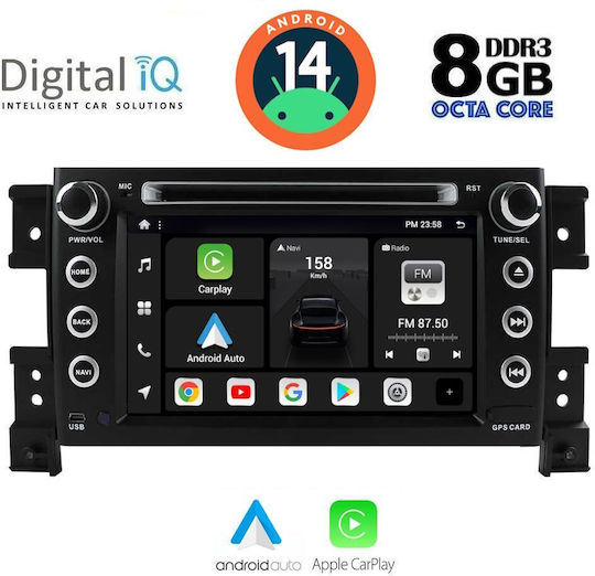 Digital IQ Car Audio System for Suzuki Grand Vitara 2005-2015 (Bluetooth/USB/AUX/WiFi/GPS/Apple-Carplay/Android-Auto) with Touch Screen 7"