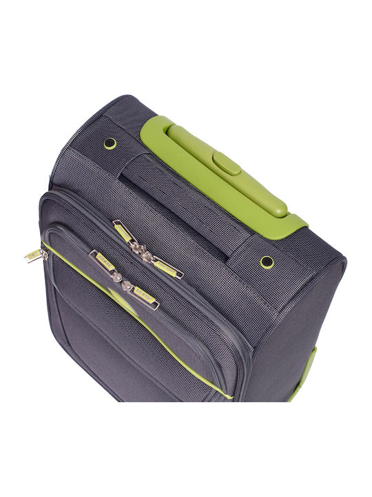 Lamonza Superlight Kabinenreisekoffer Weichschalen Gray / Green mit 2 Räder Höhe 40cm