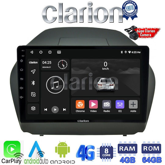 Clarion Ηχοσύστημα Αυτοκινήτου για Hyundai iX35 2009>2015 (Bluetooth/USB/WiFi/GPS/Apple-Carplay/Android-Auto) με Οθόνη Αφής 9"
