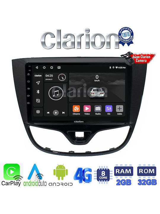 Clarion Auto-Audiosystem für Opel Karl 2014-2019 (Bluetooth/USB/WiFi/GPS/Apple-Carplay/Android-Auto) mit Touchscreen 9"