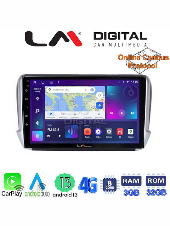 LM Digital Sistem Audio Auto pentru Peugeot 208 2012> (Bluetooth/USB/WiFi/GPS/Apple-Carplay/Android-Auto) cu Ecran Tactil 10"