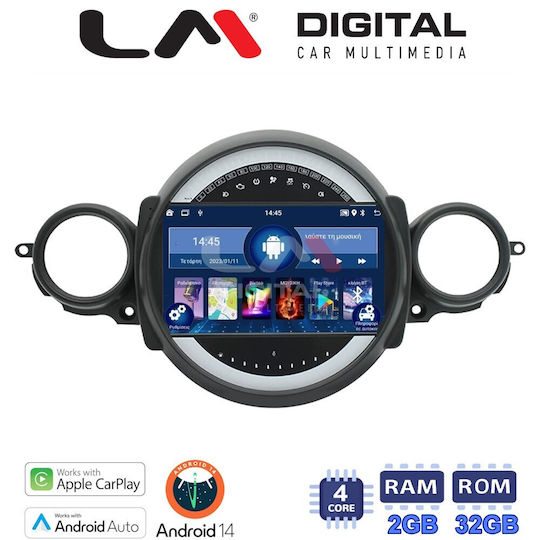 LM Digital Auto-Audiosystem für Mini Kooper / Clubman / Straßenkreuzer R56 / R57 / R55 (Bluetooth/USB/WiFi/GPS/Apple-Carplay/Android-Auto) mit Touchscreen 9"