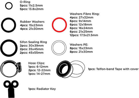 Black & Decker O ring 23834 86τμχ