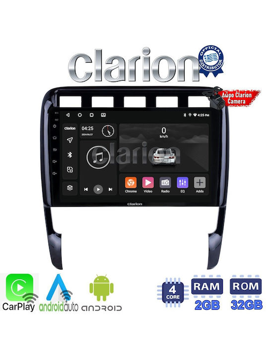 Clarion Car Audio System for Porsche Cayenne 2002>2011 (Bluetooth/USB/WiFi/GPS/Apple-Carplay/Android-Auto) with Touch Screen 9"