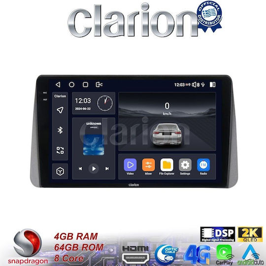 Clarion Auto-Audiosystem für Fiat E-Commerce-Website 2015 > 2019 (Bluetooth/USB/WiFi/GPS/Apple-Carplay/Android-Auto)