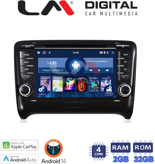 LM Digital Auto-Audiosystem für Audi E-Commerce-Website / TT (8J) 2007 > 2014 (Bluetooth/USB/WiFi/GPS/Apple-Carplay/Android-Auto) mit Touchscreen 7"
