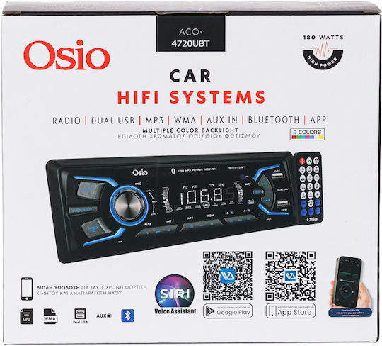 Osio Ραδιόφωνο Αυτοκινήτου 1 DIN (Bluetooth/USB)