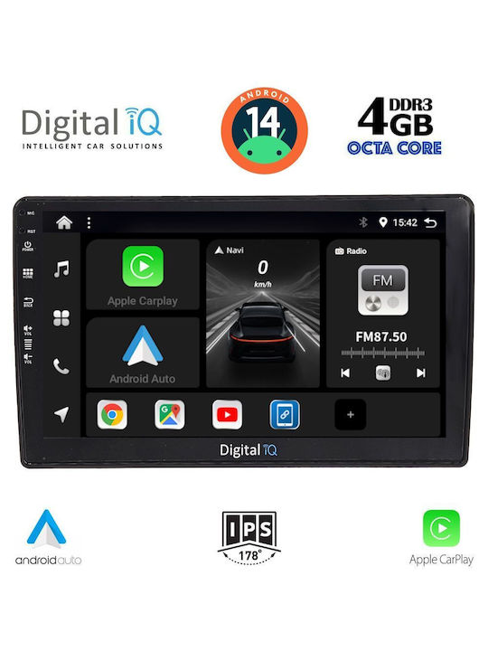 Digital IQ Car Audio System for Audi A4 2008-2015 (Bluetooth/USB/WiFi/GPS/Apple-Carplay/Android-Auto) with Touch Screen 10"