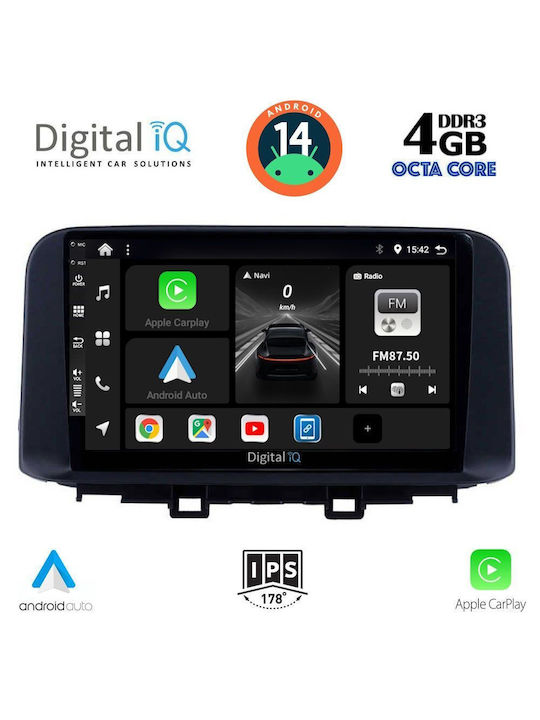 Digital IQ Car Audio System for Hyundai Kona 2017 (Bluetooth/USB/WiFi/GPS/Apple-Carplay/Android-Auto) with Touch Screen 10"