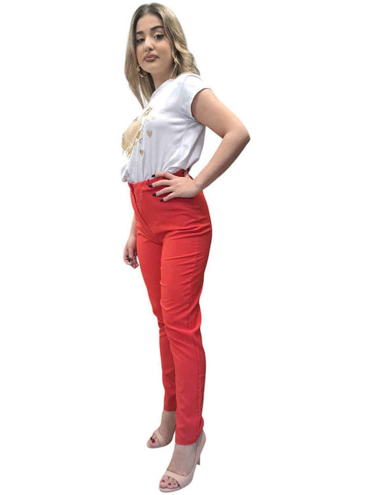 Women's Fabric Trousers Red