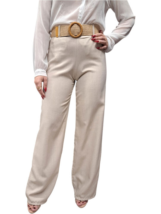 Damen Stoff Hose Beige