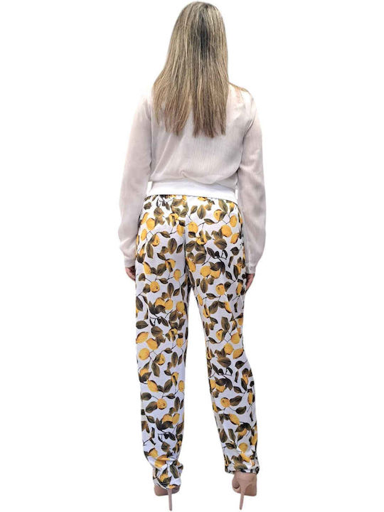 Remix Women's Fabric Trousers Yellow