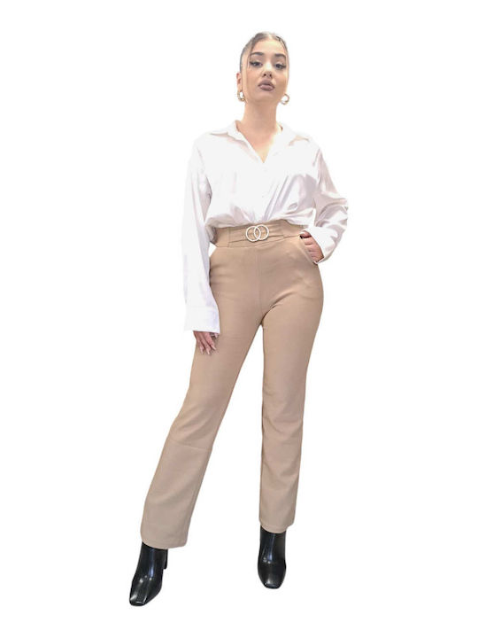Women's Fabric Trousers Beige