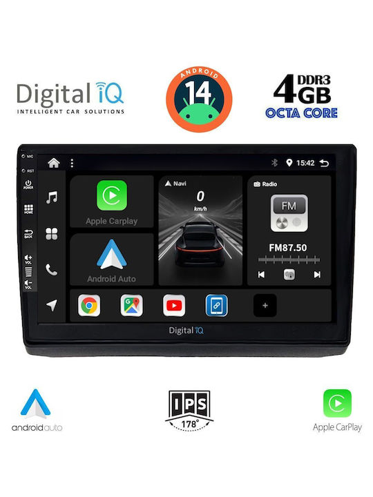 Digital IQ Sistem Audio Auto pentru Opel Vivaro Renault Trafic Nissan Primastar 2004-2015 (Bluetooth/USB/WiFi/GPS/Apple-Carplay/Android-Auto) cu Ecran Tactil 10"