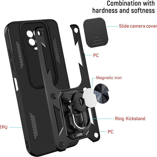 Techsuit Camshield Umschlag Rückseite Silikon Schwarz (Galaxy A30s)