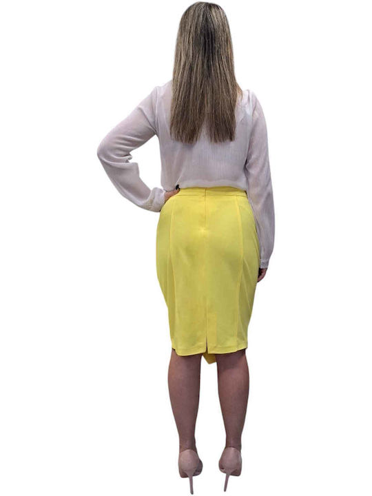 Remix Midi Skirt in Yellow Color