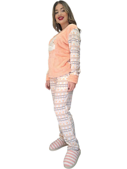Remix Remix Damen Schlafanzug & Pyjamas Winter Orange