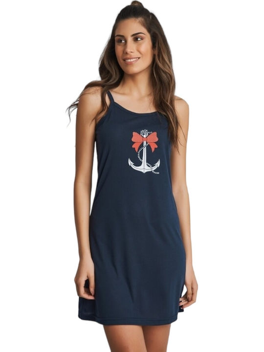 Remix Sommer Damen Nachthemd Dark Blue