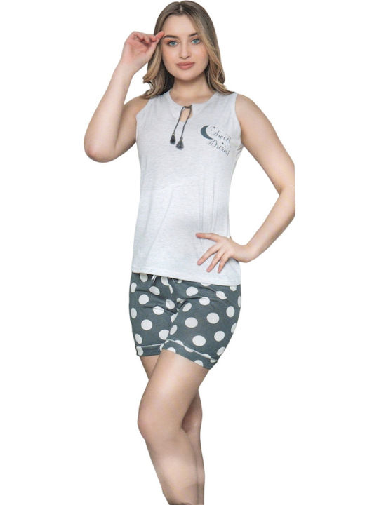 Remix Sommer Damen Pyjama-Set Gray