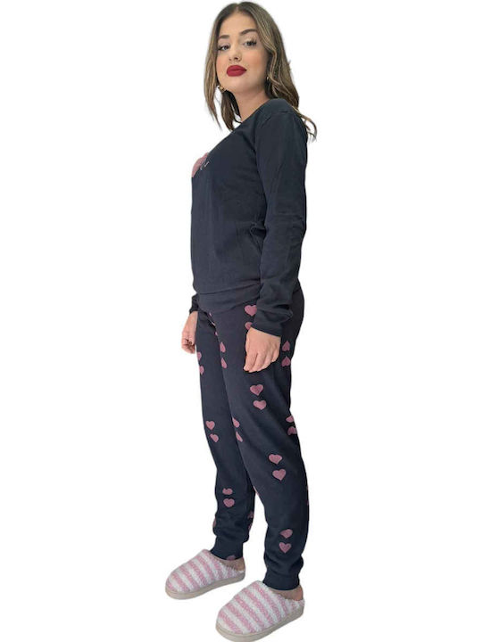 Remix Winter Damen Pyjama-Set Blue, Pink, Dark Blue