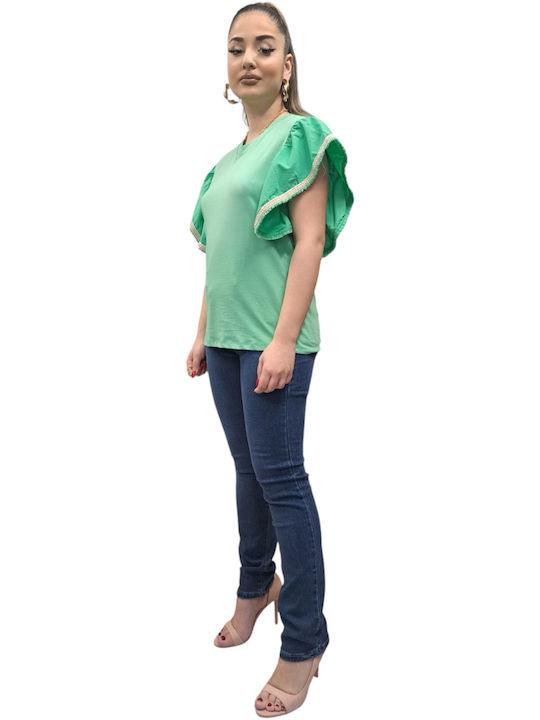 Damen Oversized T-Shirt Light Green
