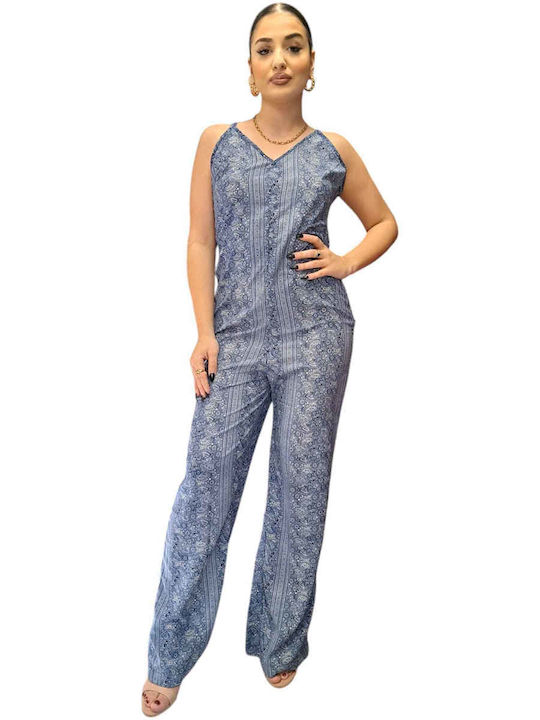 Women's Sleeveless One-piece Suit Blue