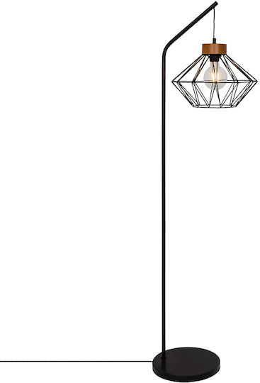 Viokef Vega Vintage Lampa de podea Î150xL35cm. cu Soclu pentru Bec E27 Negru