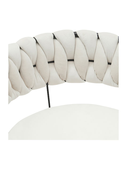 Alkia Dining Room Velvet Chair Beige 60x57x68cm