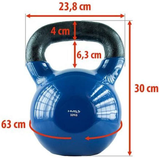 HMS KNV32 Kettlebell Vinyl 32kg Blau