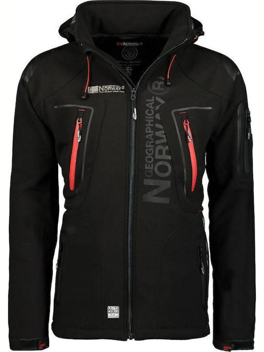 Techno Geacă Softshell Iarna Waterproof și cu Protecție Împotriva Vântului Neagră