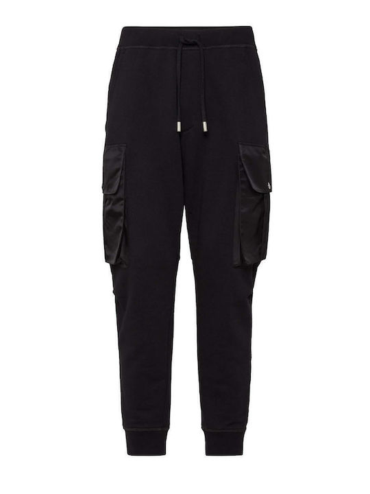 Cargo Sweatpants with Elastic Black