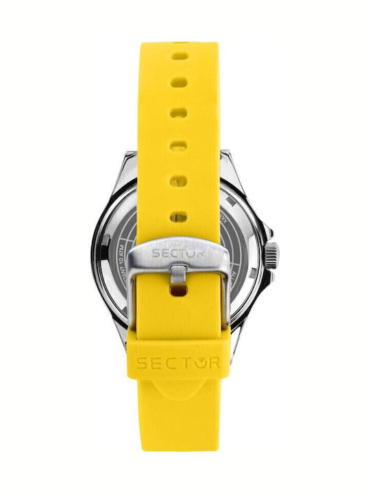 Sector Men's Watch Battery with Yellow Rubber Strap