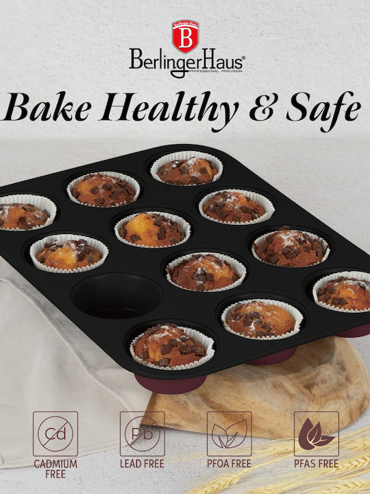 Berlinger Haus Φόρμα Ζαχαροπλαστικής για Cupcakes/Muffins 12 Θέσεων 35x26.5x3εκ.