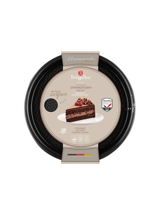 Berlinger Haus Backform Torte Rostfreier Stahl mit abnehmbarem Boden 26x26cm 1cm
