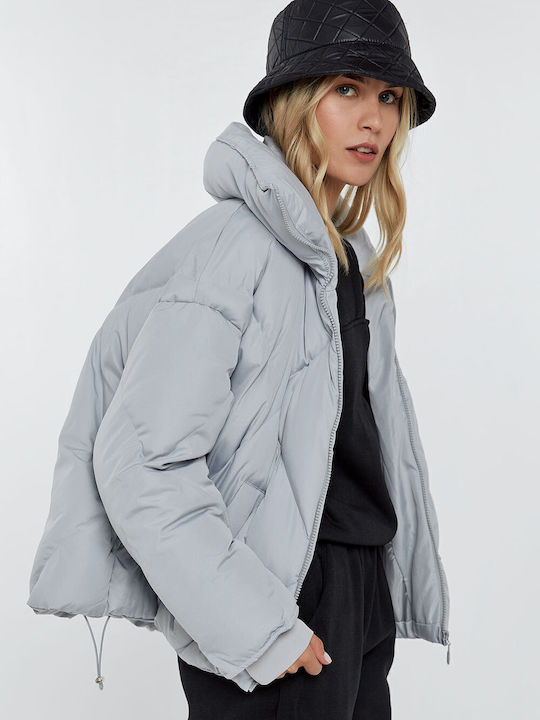 Women's Short Lifestyle Jacket for Winter Beige