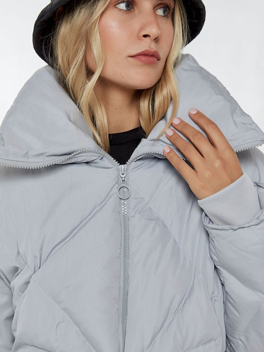 Women's Short Lifestyle Jacket for Winter Beige