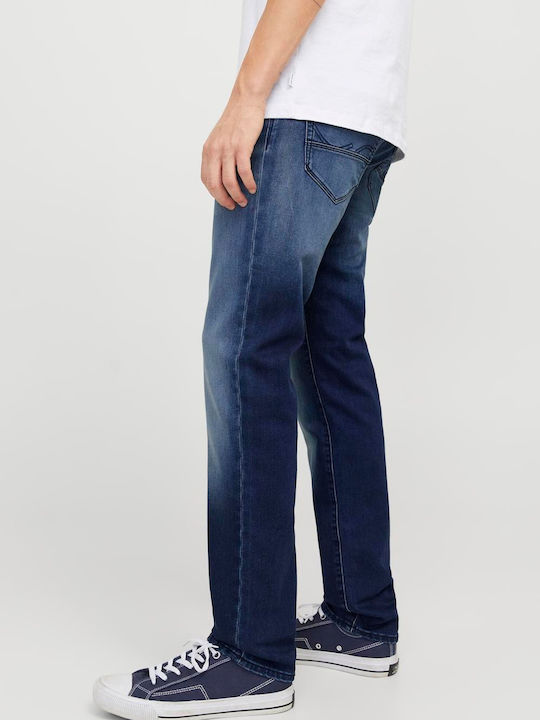 Pantalon De Blugi Pentru Bărbați Cu Fit Lejer Tapered Culoare Denim Albastru