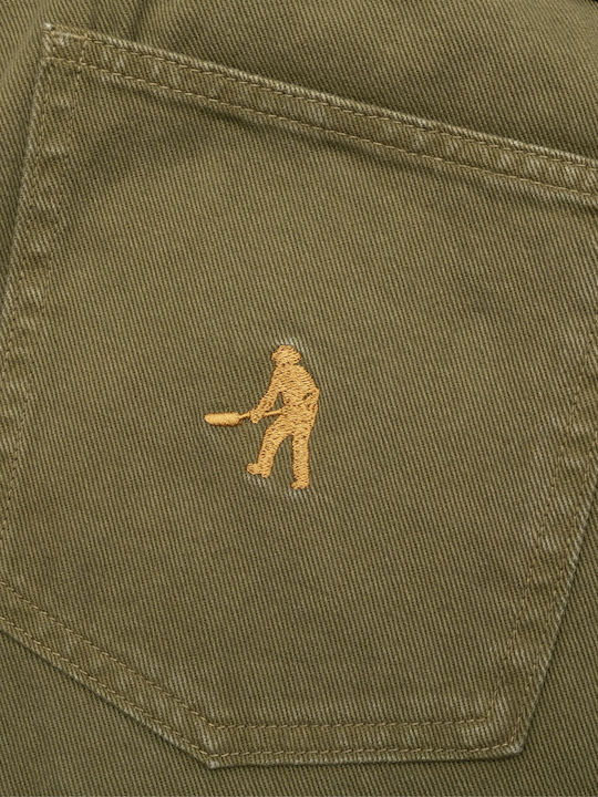 Men's Jeans Pants with Relaxed Straight Fit Olive