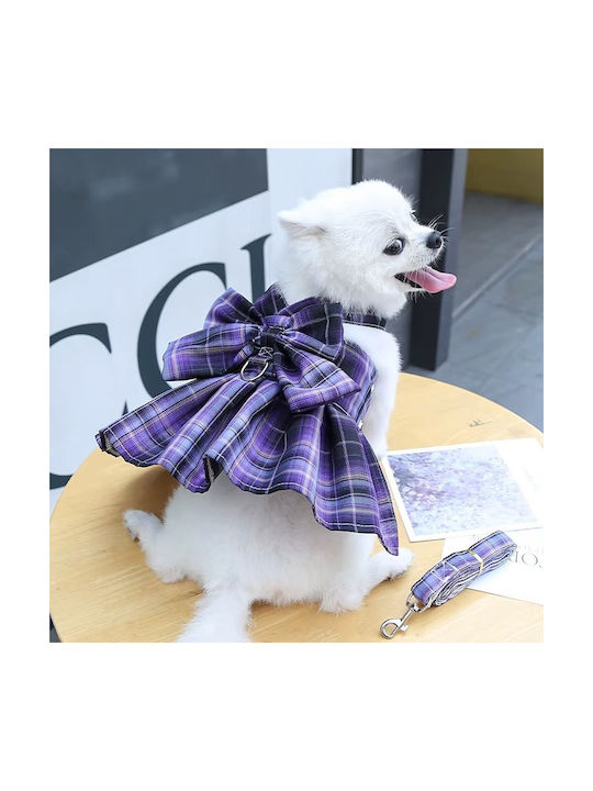 Dog Skirt with Leash Purple M W40xD28cm 2.5-4kg