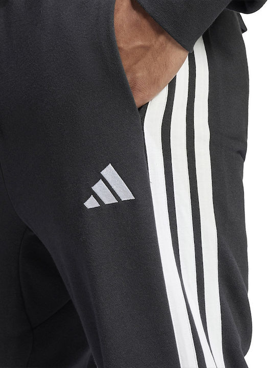 3-Stripes French Terry Sweatpants with Elastic Black