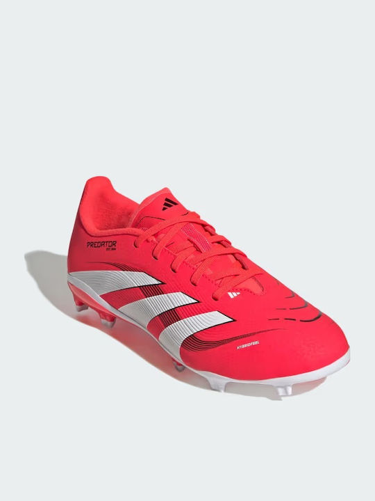 Ghete de Fotbal Pentru Copii Predator League Cu Crampoane Roșu / Alb Cloud / Negru Core
