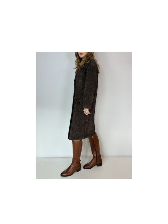 Passager Women's Coat with Buttons Coffee