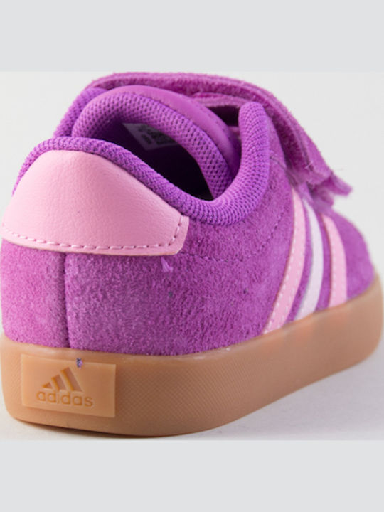 VL Court 3.0 Cf Hook Loop Kids Sneakers with Hoop & Loop Closure Purple
