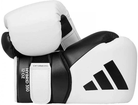 adidas Hybrid 350 Leather Boxing Competition Gloves White