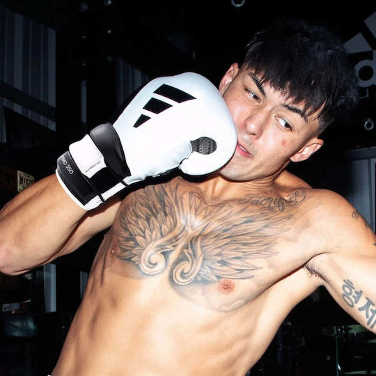 adidas Hybrid 350 Boxing Gloves Leather for Match White