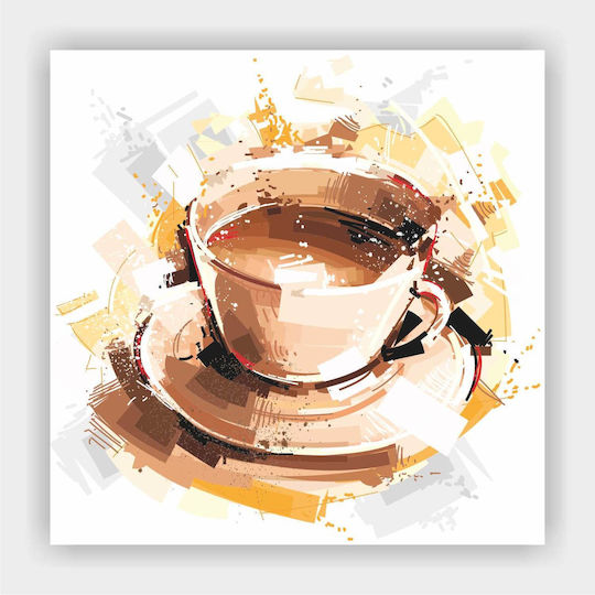 Kaffeerahmen Kaffeetasse Goldkunst 50x50